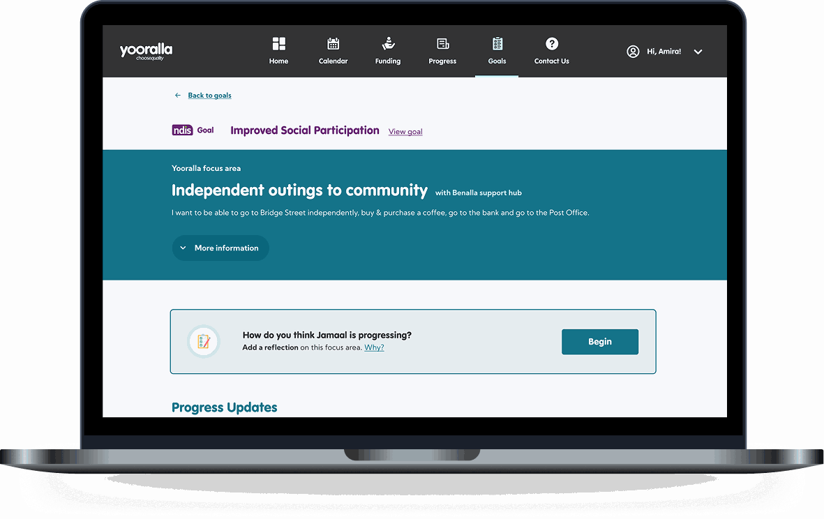Yooralla NDIS focus area detail for independent outings to community