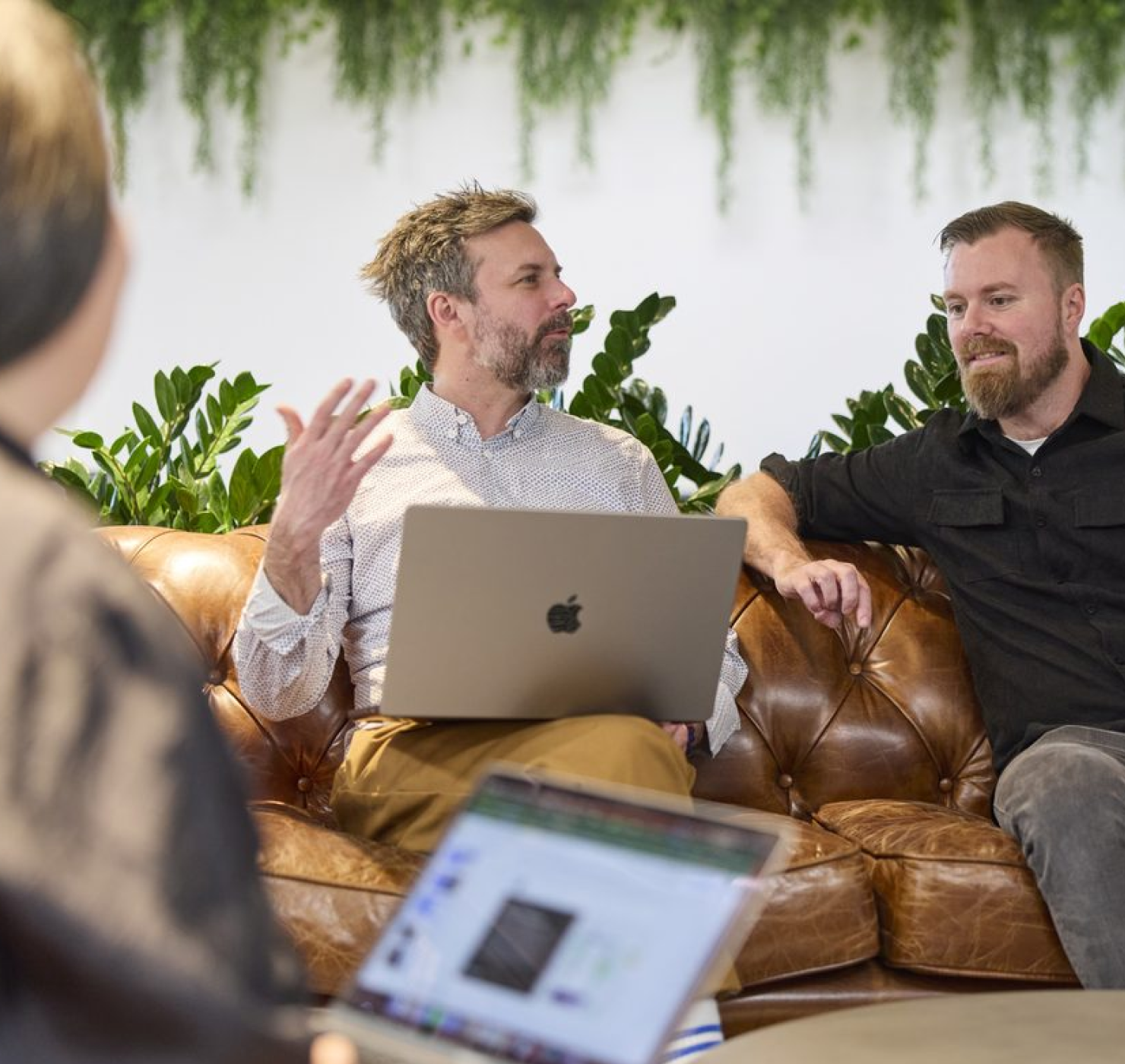 Conduct team members collaborating on the AMillionPaths project in the Conduct studio